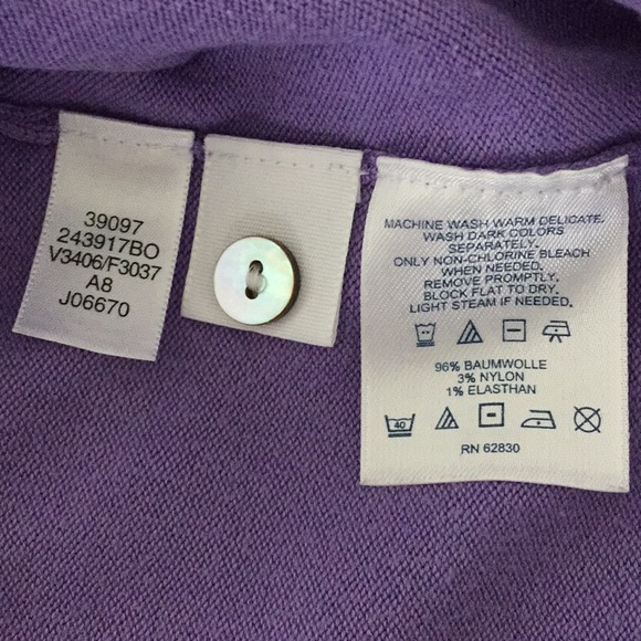 Lands’ End lavender cotton/nylon knit cardigan size XS - Picture 6 of 6